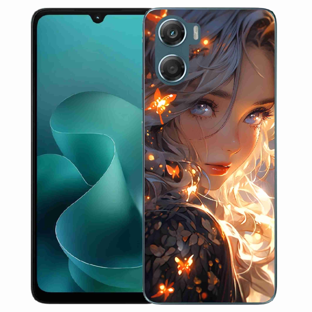 Gelový kryt mmCase na Motorola G06/G06 Power - dívka a motýli
