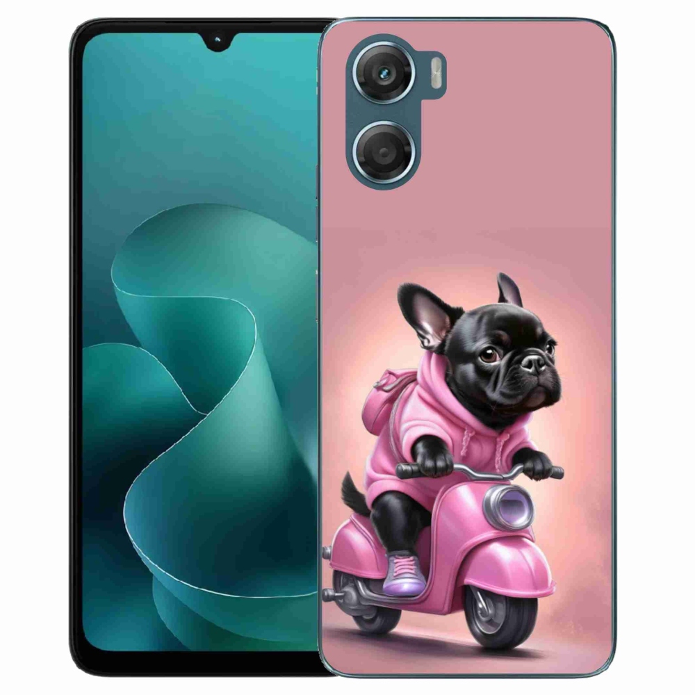Gelový kryt mmCase na Motorola G06/G06 Power - francouzský buldoček na skútru