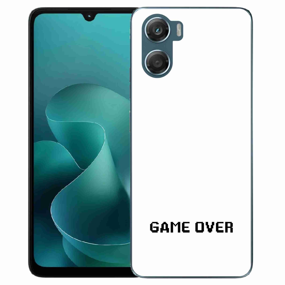 Gelový kryt mmCase na Motorola G06/G06 Power - game over bílé pozadí
