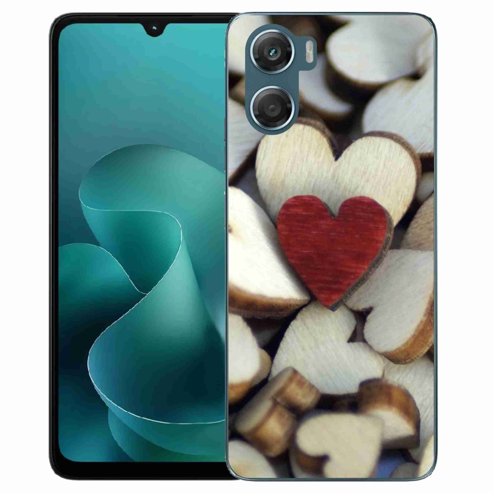 Gelový kryt mmCase na Motorola G06/G06 Power - gravírované červené srdce 