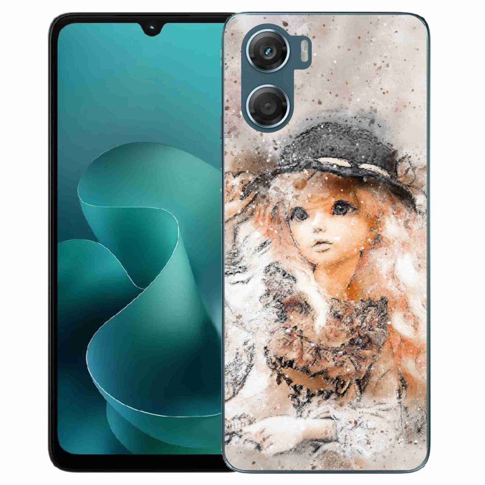 Gelový kryt mmCase na Motorola G06/G06 Power - holčička s kloboukem