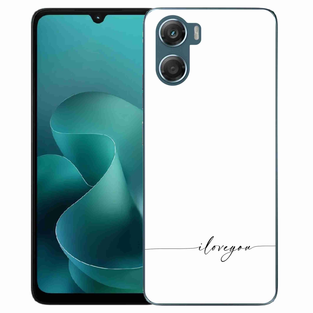 Gelový kryt mmCase na Motorola G06/G06 Power - I love you bílé pozadí