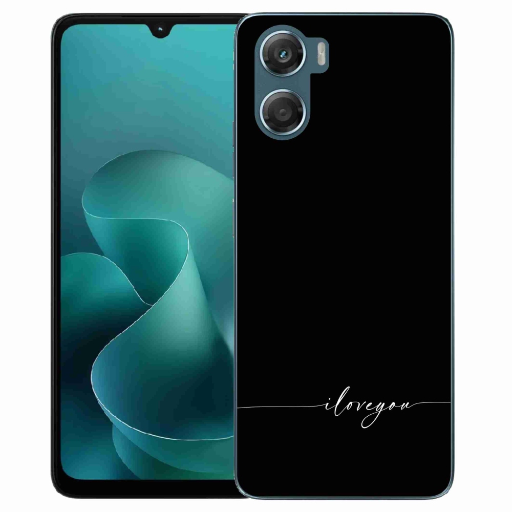 Gelový kryt mmCase na Motorola G06/G06 Power - I love you černé pozadí
