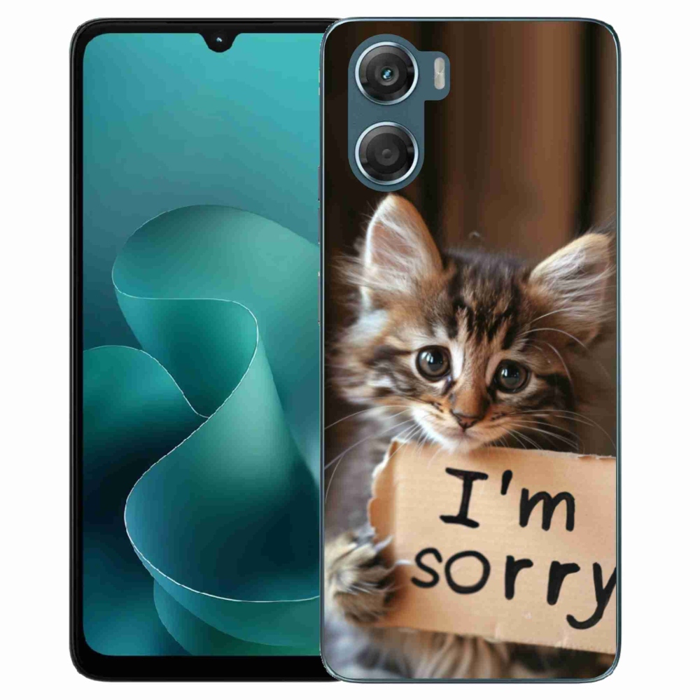 Gelový kryt mmCase na Motorola G06/G06 Power - kočíčí omluva