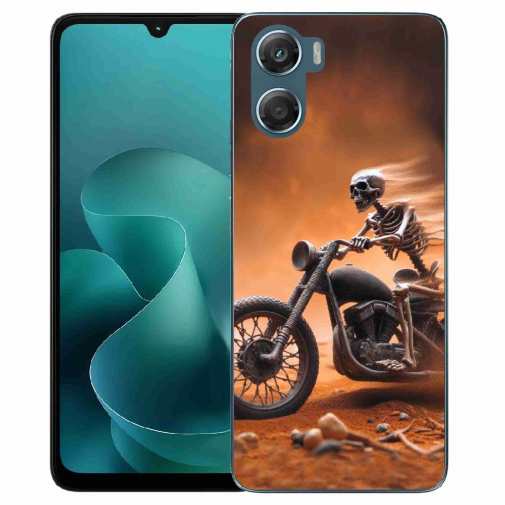 Gelový kryt mmCase na Motorola G06/G06 Power - kostra na motorce