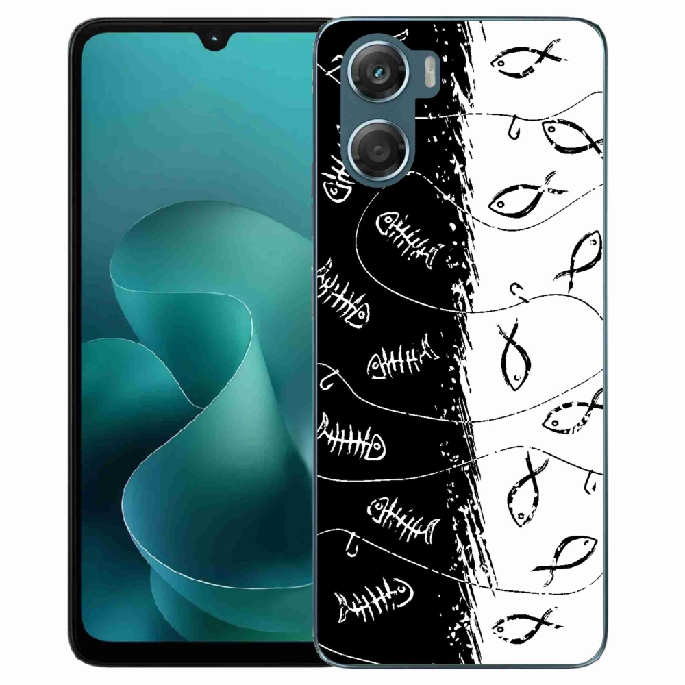 Gelový kryt mmCase na Motorola G06/G06 Power - kostry a rybky