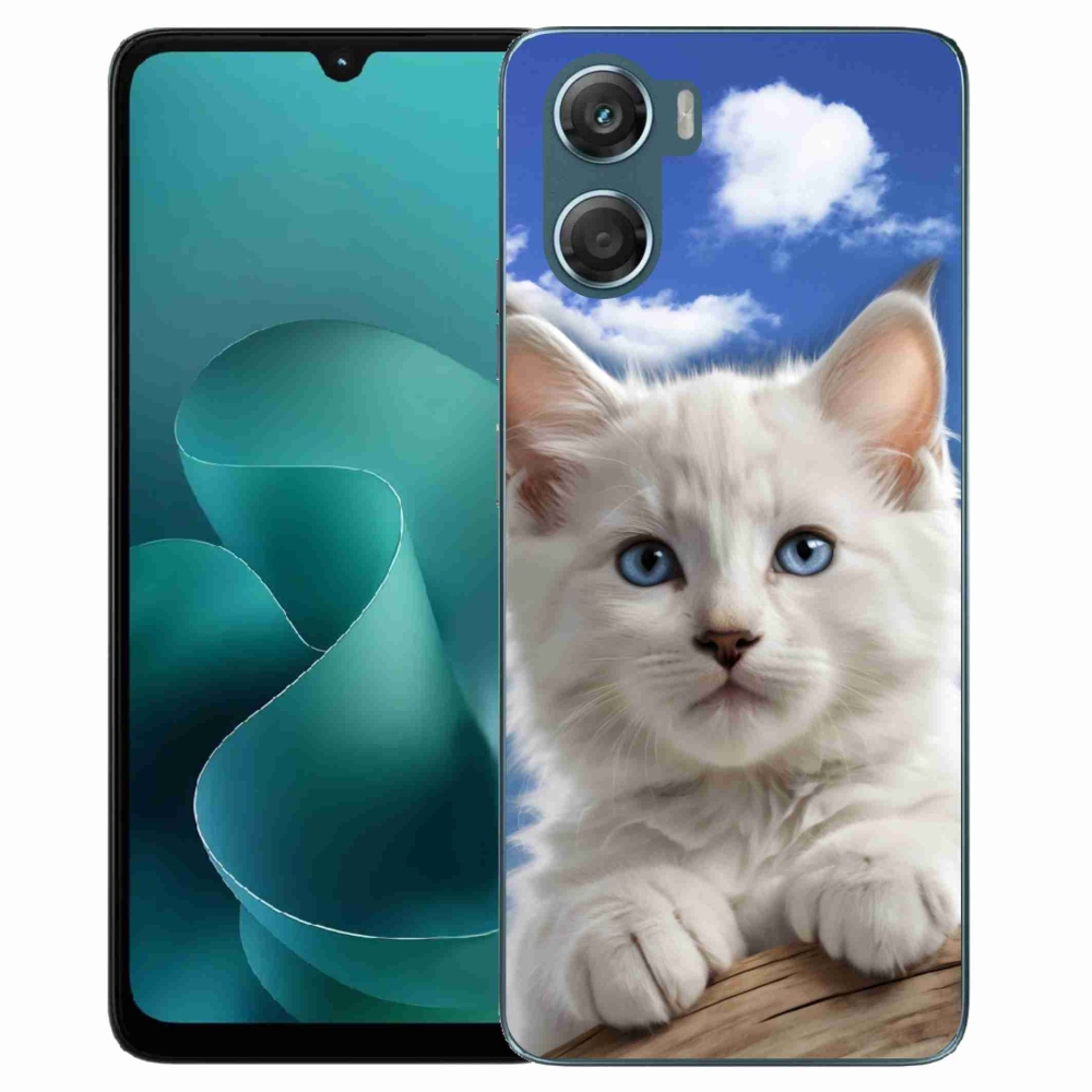 Gelový kryt mmCase na Motorola G06/G06 Power - kotě a oblaka