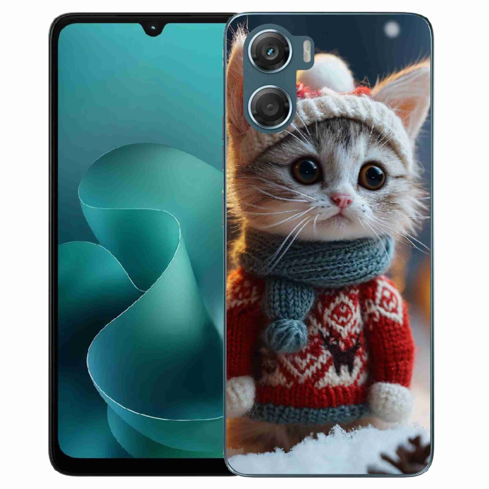 Gelový kryt mmCase na Motorola G06/G06 Power - kotě ve svetru