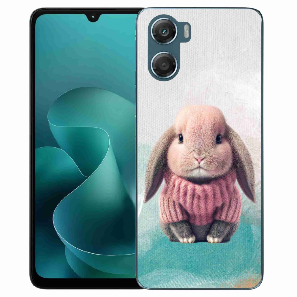 Gelový kryt mmCase na Motorola G06/G06 Power - králíček ve svetru