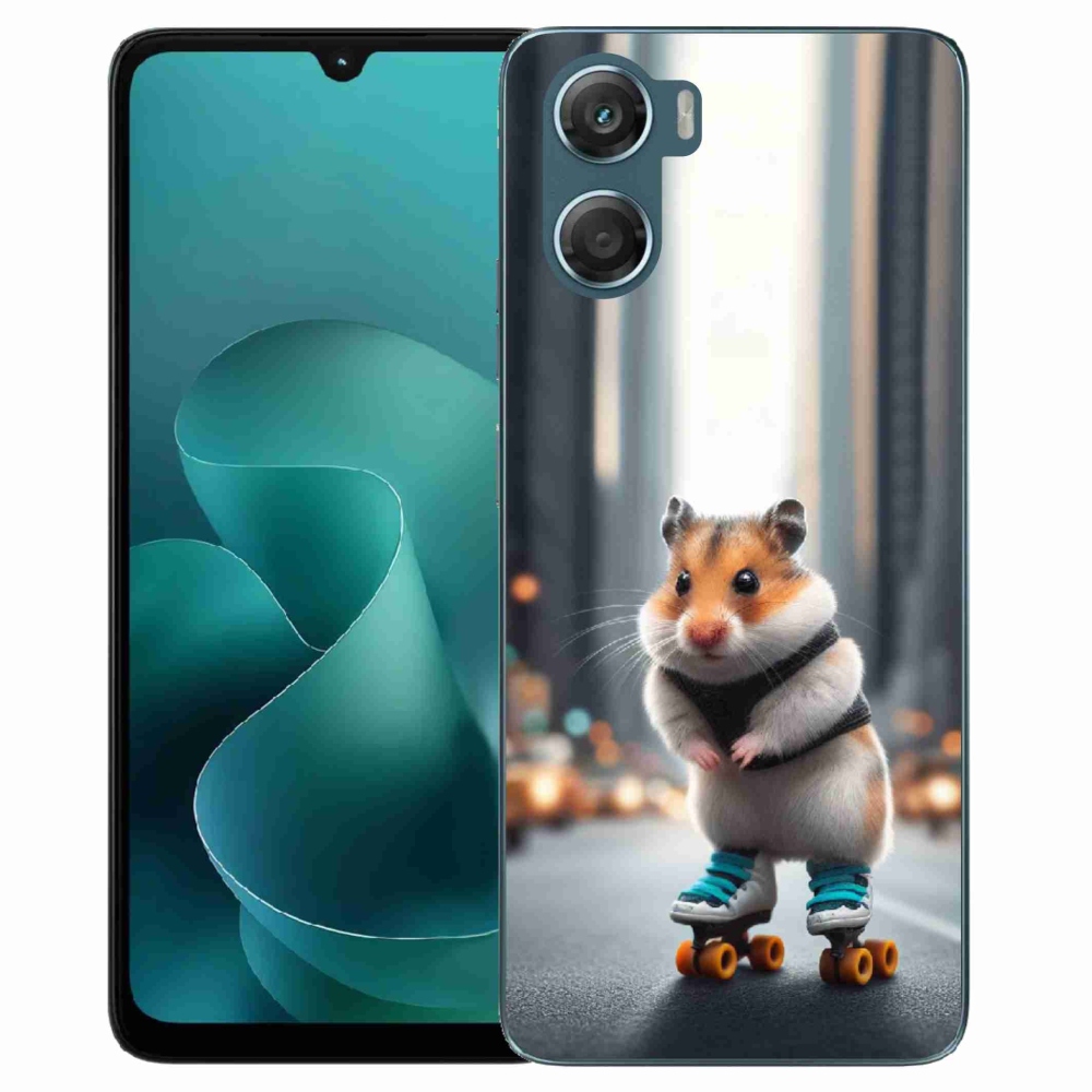 Gelový kryt mmCase na Motorola G06/G06 Power - křeček na bruslích
