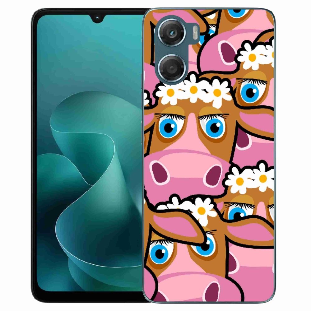 Gelový kryt mmCase na Motorola G06/G06 Power - kreslené kravičky