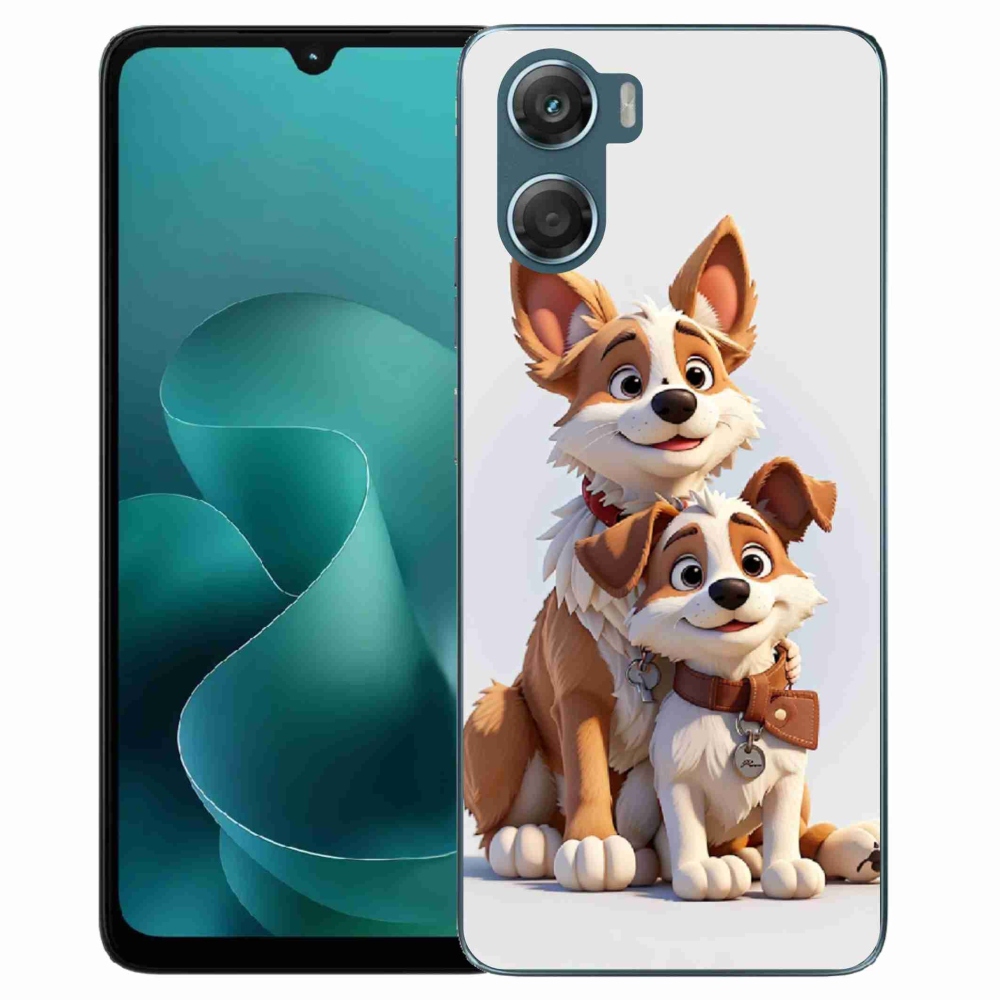 Gelový kryt mmCase na Motorola G06/G06 Power - kreslení psi