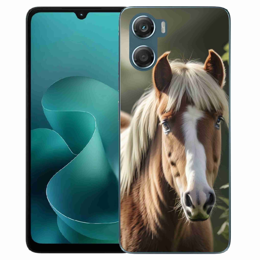 Gelový kryt mmCase na Motorola G06/G06 Power - kůň se světlou hřívou