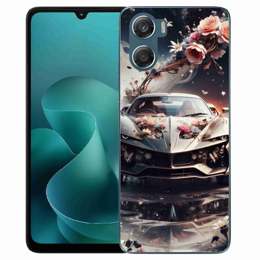 Gelový kryt mmCase na Motorola G06/G06 Power - květinový sportovní vůz