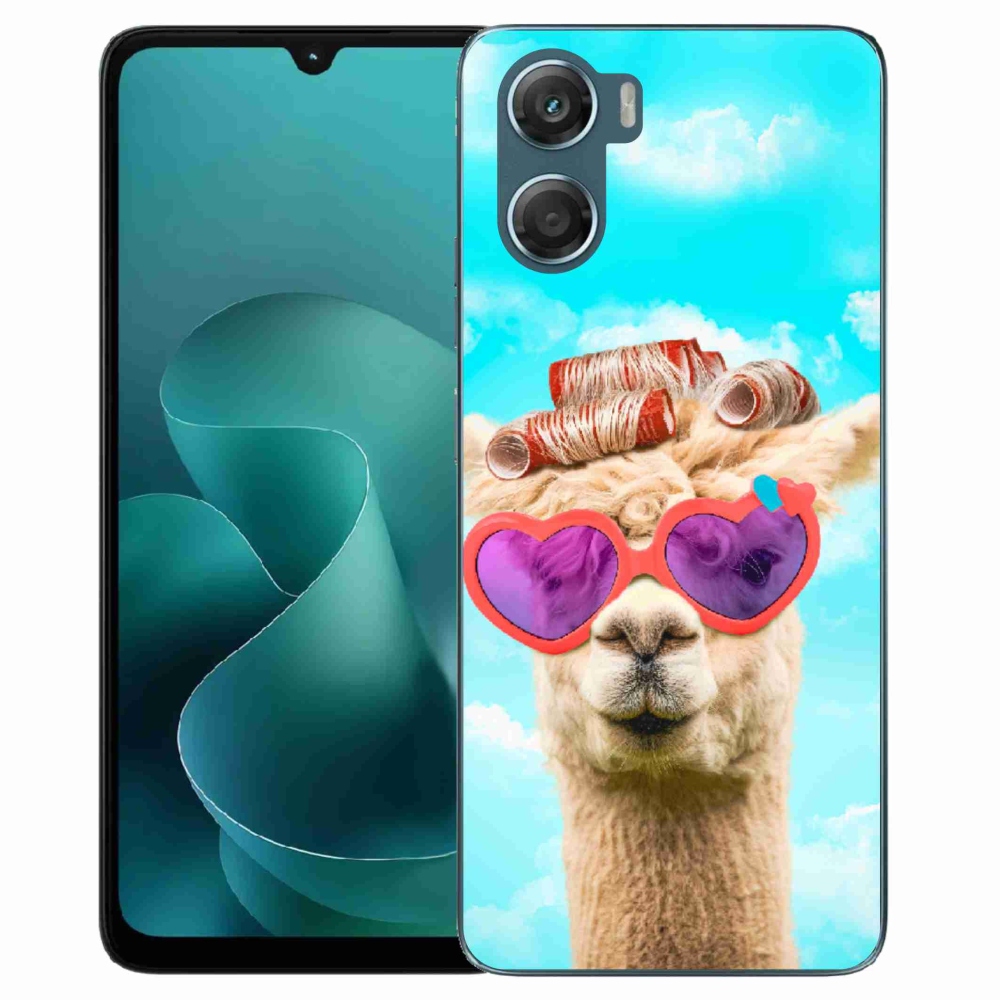 Gelový kryt mmCase na Motorola G06/G06 Power - lama s brýlemi