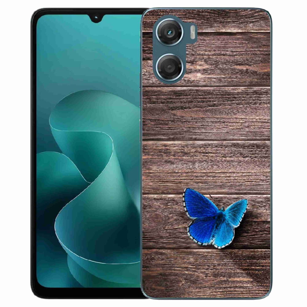 Gelový kryt mmCase na Motorola G06/G06 Power - modrý motýl 1