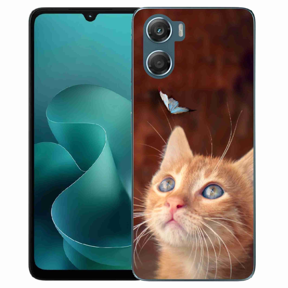 Gelový kryt mmCase na Motorola G06/G06 Power - motýl a kotě
