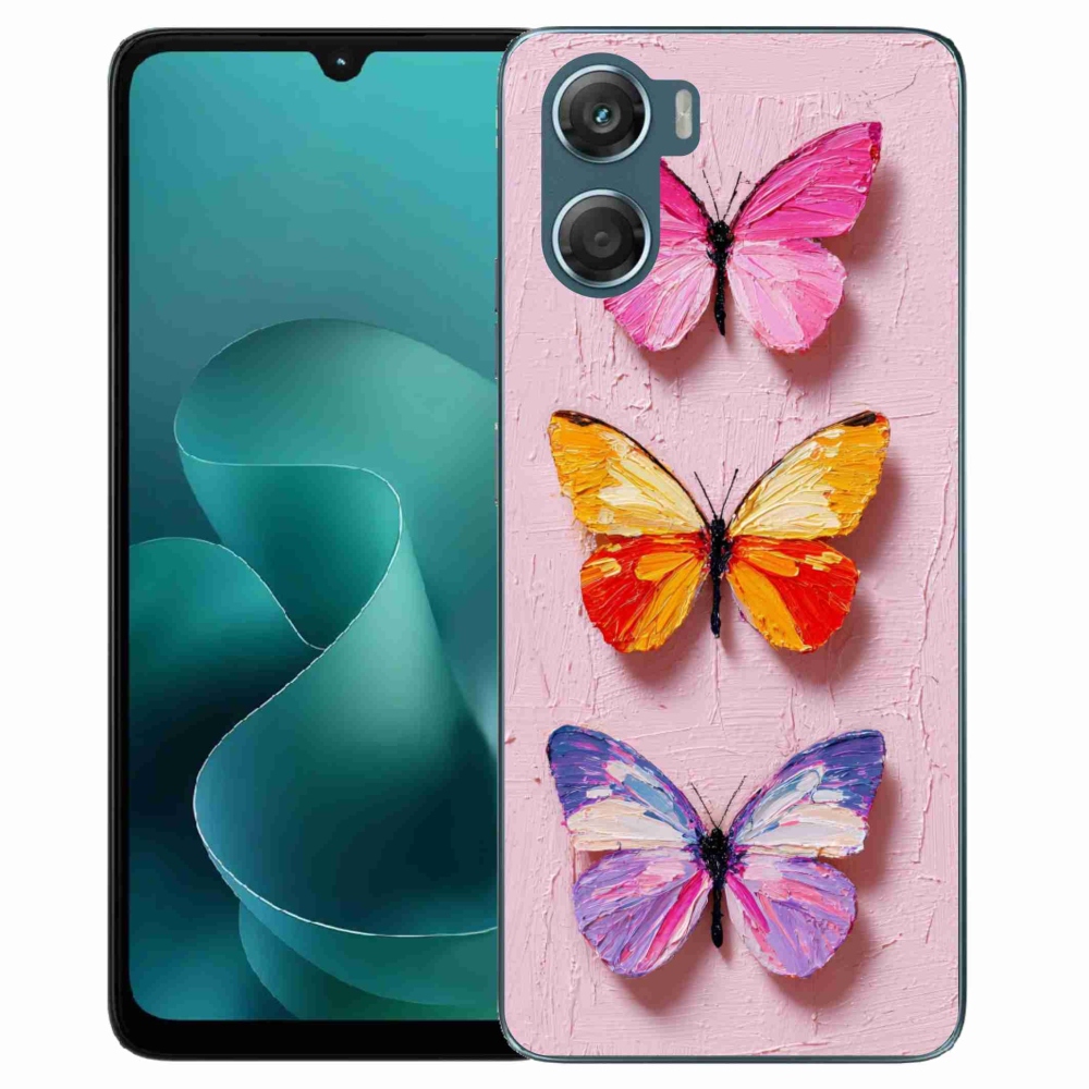 Gelový kryt mmCase na Motorola G06/G06 Power - motýlí trojice