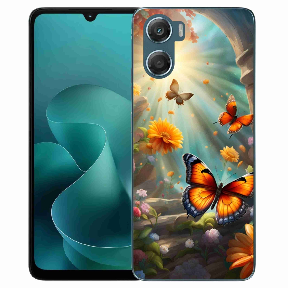 Gelový kryt mmCase na Motorola G06/G06 Power - motýlí zahrada 2