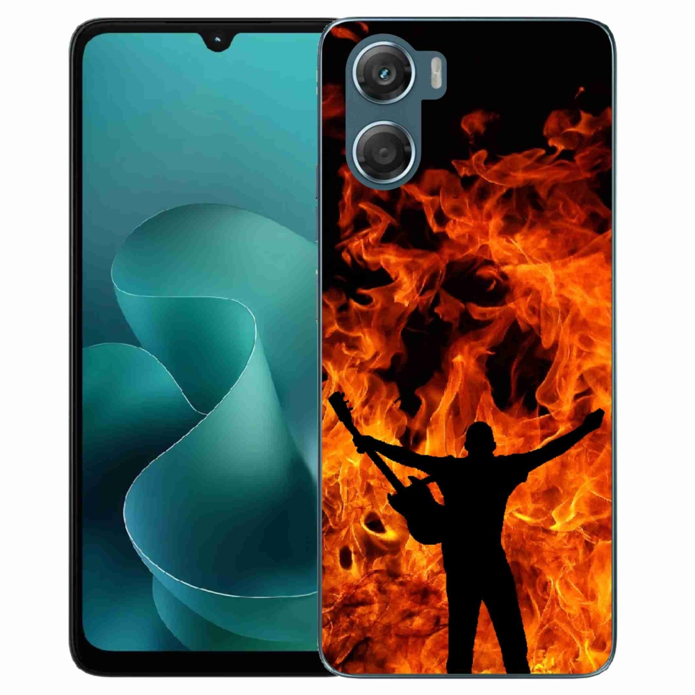 Gelový kryt mmCase na Motorola G06/G06 Power - muzikant a oheň