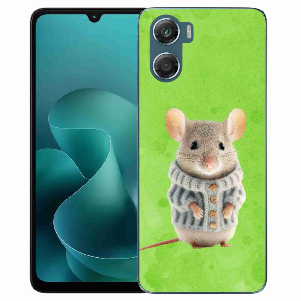 Gelový kryt mmCase na Motorola G06/G06 Power - myška ve svetru
