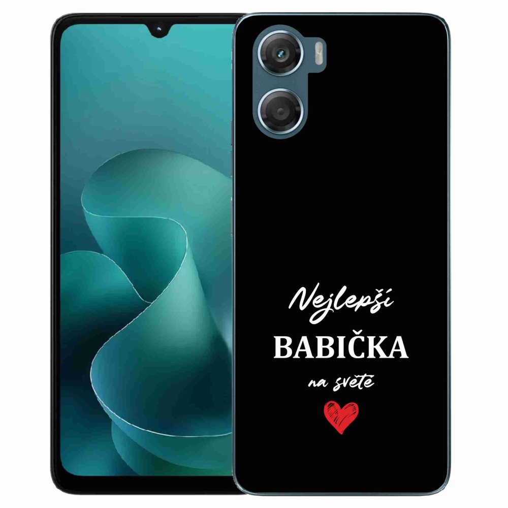 Gelový kryt mmCase na Motorola G06/G06 Power - nejlepší babička 1 černé pozadí