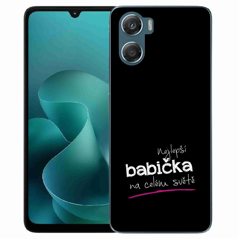 Gelový kryt mmCase na Motorola G06/G06 Power - nejlepší babička 4 černé pozadí