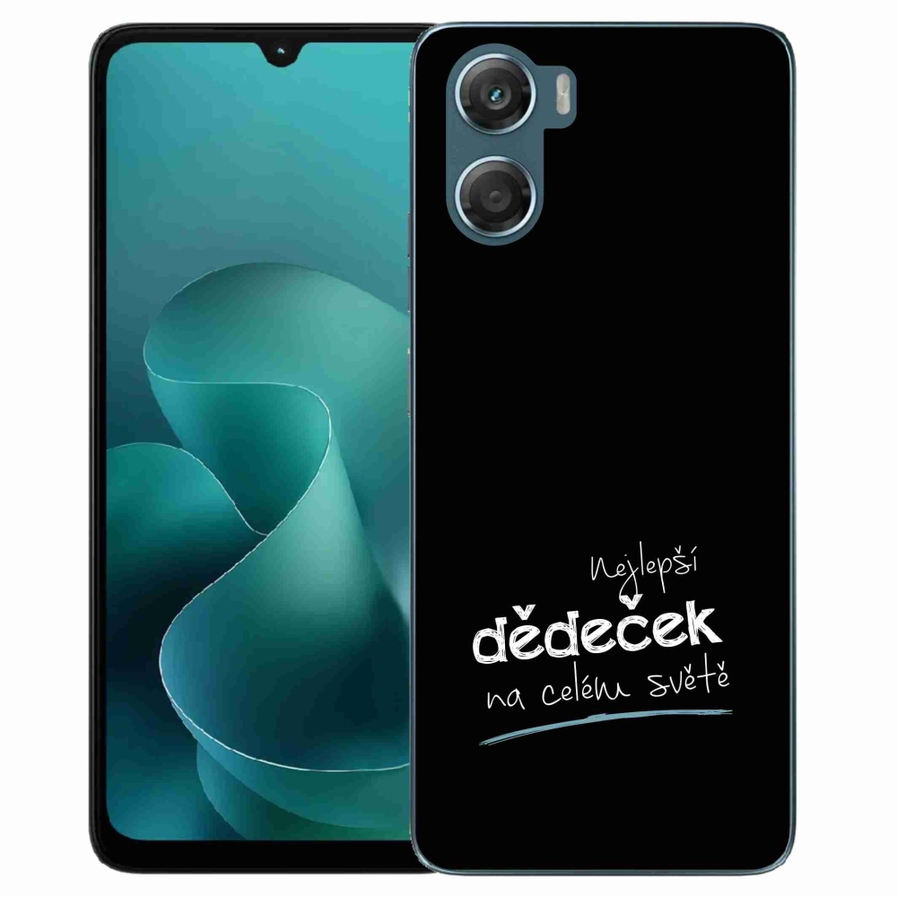Gelový kryt mmCase na Motorola G06/G06 Power - nejlepší dědeček 3 černé pozadí