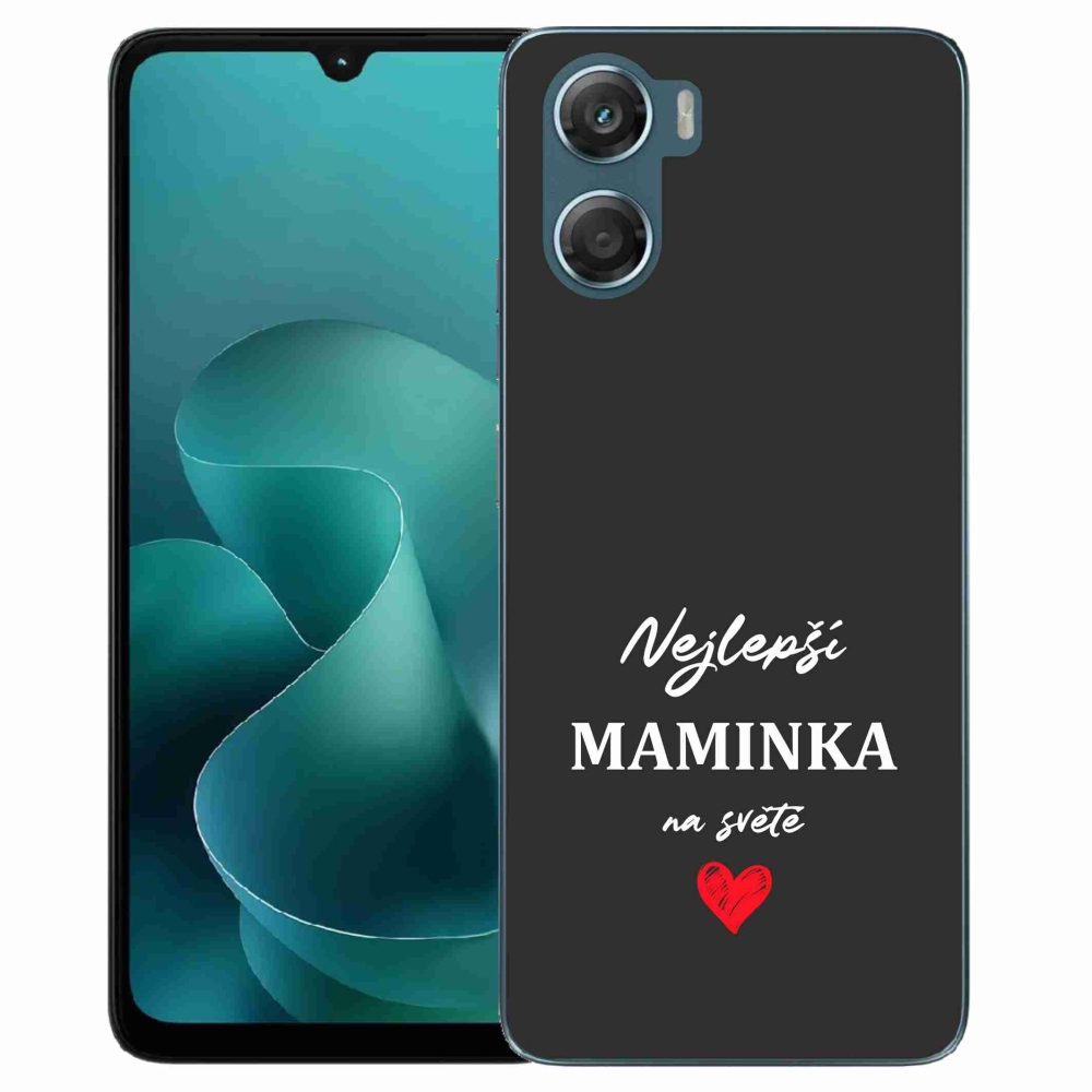 Gelový kryt mmCase na Motorola G06/G06 Power - nejlepší maminka 1 černé pozadí