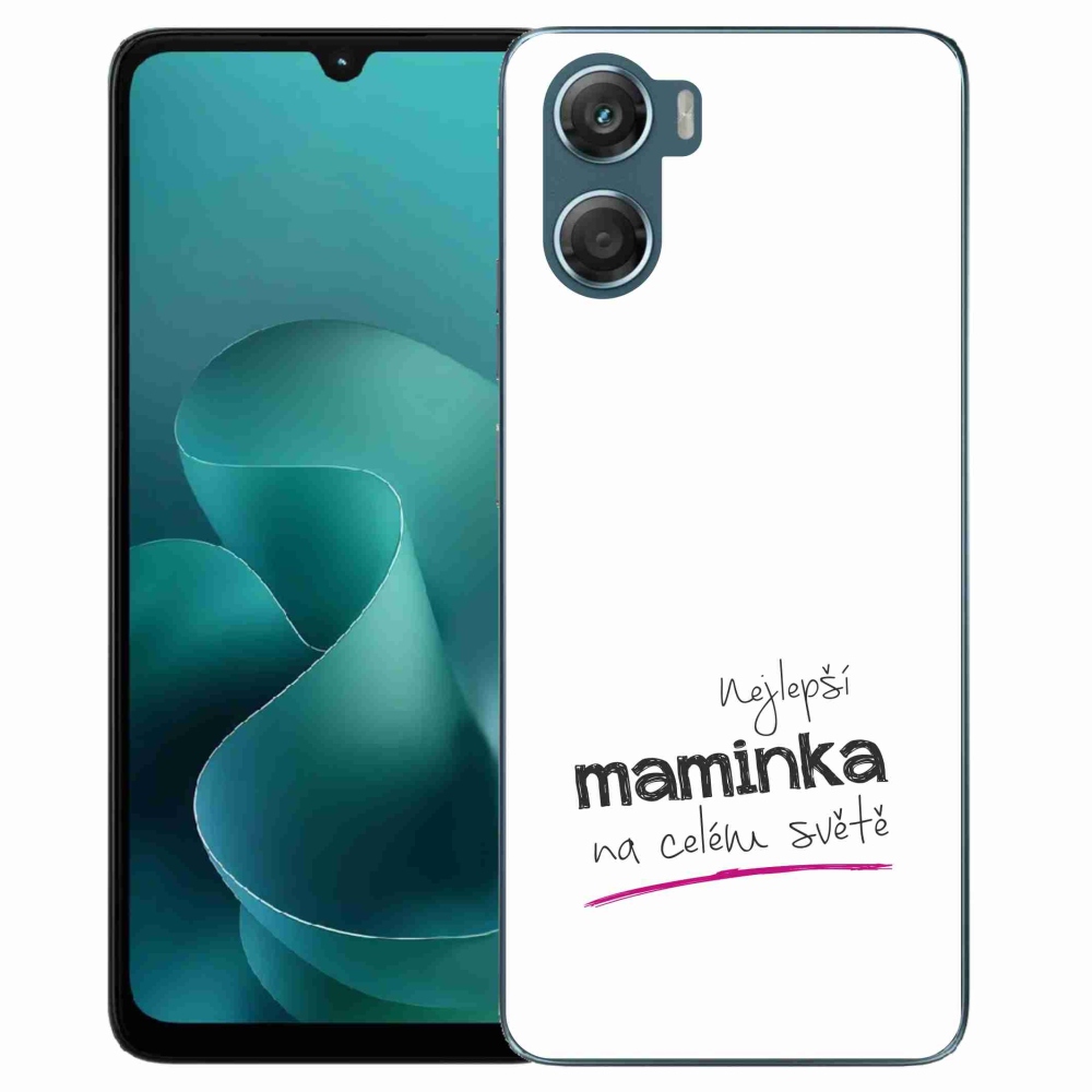 Gelový kryt mmCase na Motorola G06/G06 Power - nejlepší maminka 4 bílé pozadí