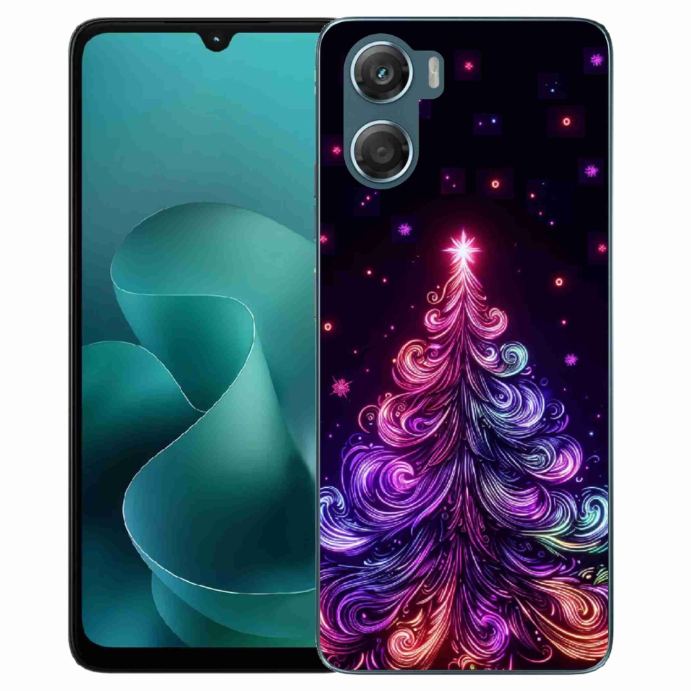 Gelový kryt mmCase na Motorola G06/G06 Power - neonový vánoční stromek 1