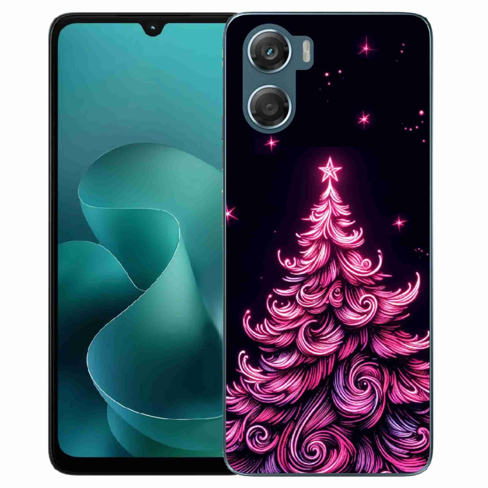 Gelový kryt mmCase na Motorola G06/G06 Power - neonový vánoční stromek 2