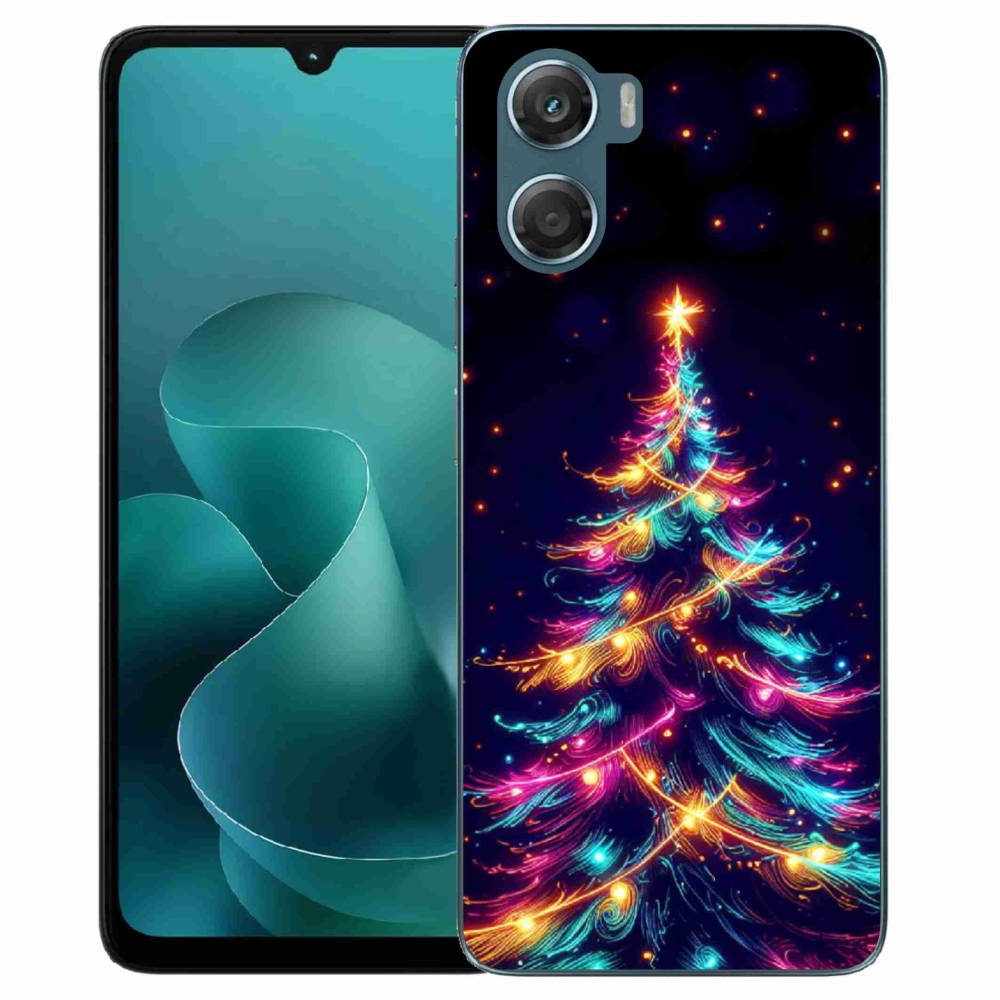 Gelový kryt mmCase na Motorola G06/G06 Power - neonový vánoční stromek