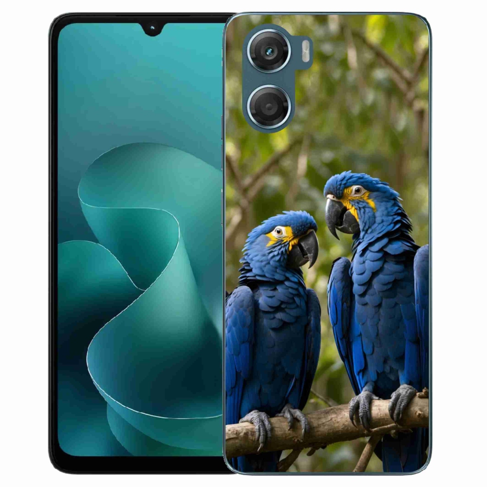 Gelový kryt mmCase na Motorola G06/G06 Power - papouščí duo
