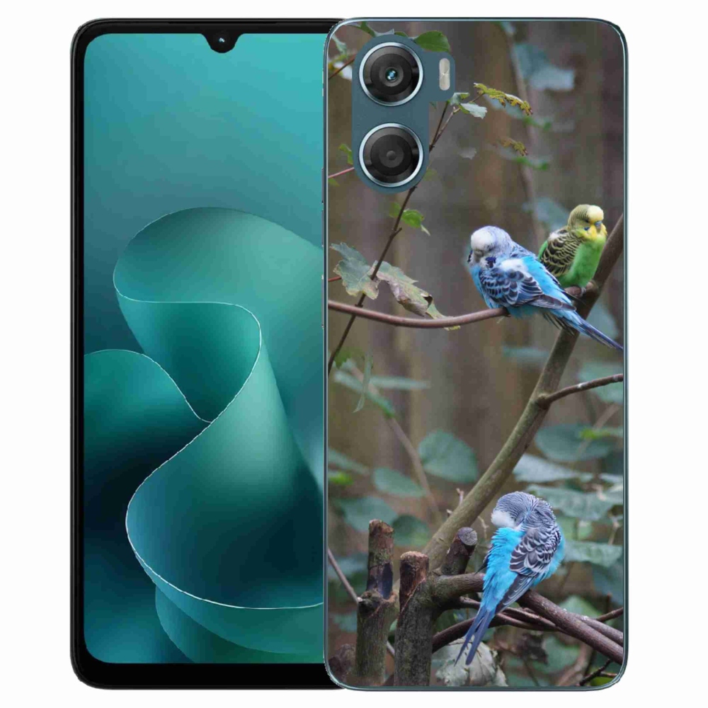 Gelový kryt mmCase na Motorola G06/G06 Power - papoušci na větvi