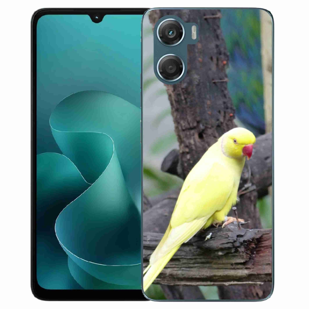 Gelový kryt mmCase na Motorola G06/G06 Power - papoušek alexandr žlutý