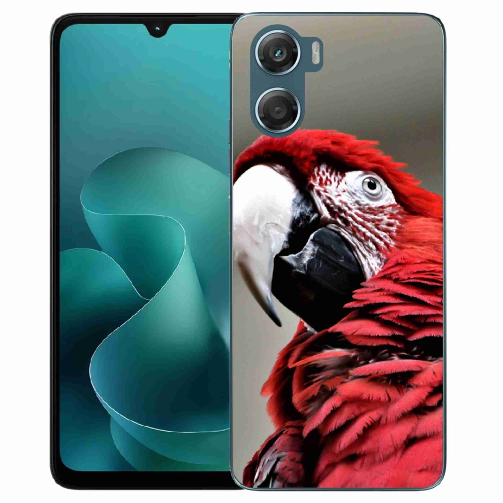 Gelový kryt mmCase na Motorola G06/G06 Power - papoušek ara červený