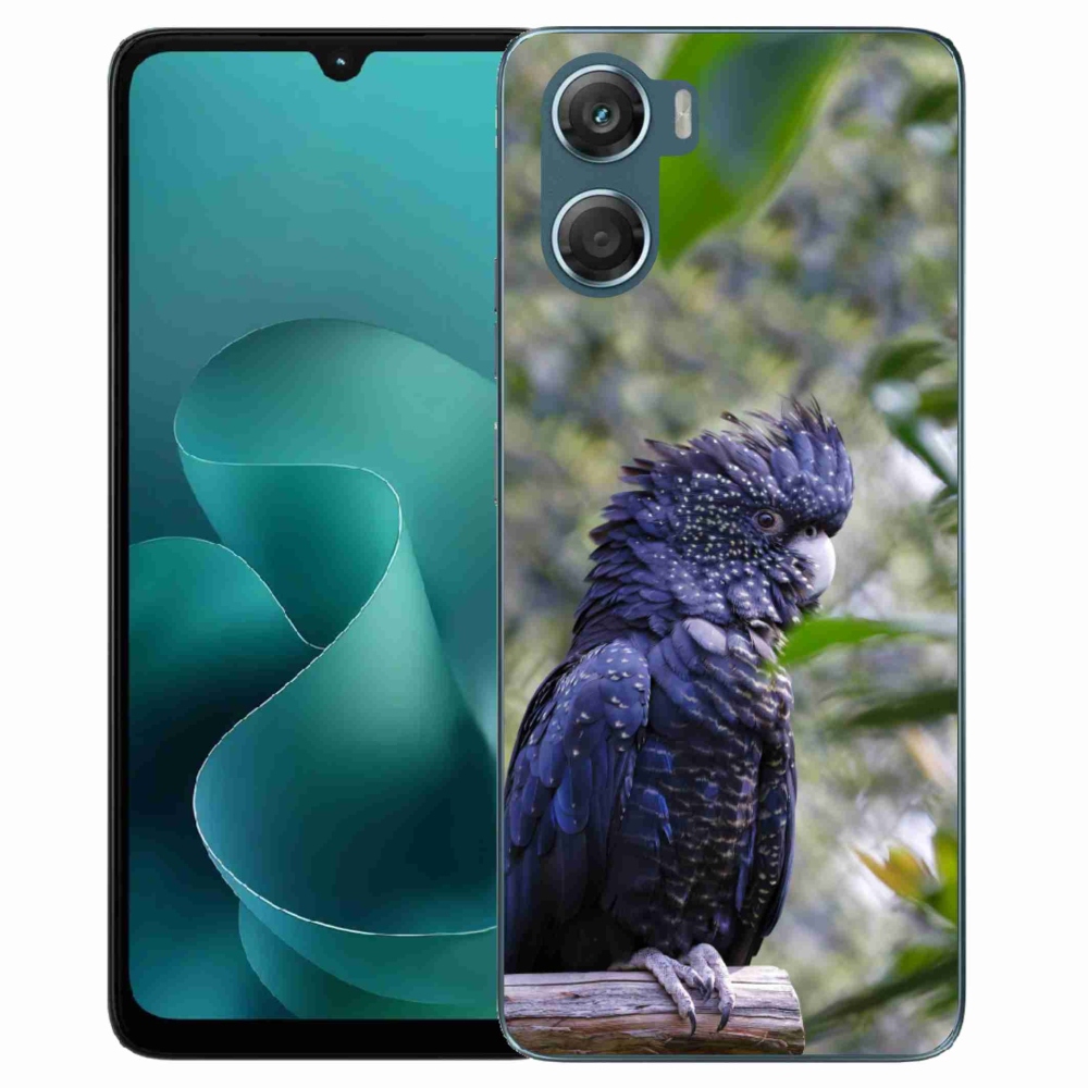 Gelový kryt mmCase na Motorola G06/G06 Power - papoušek kakadu černý