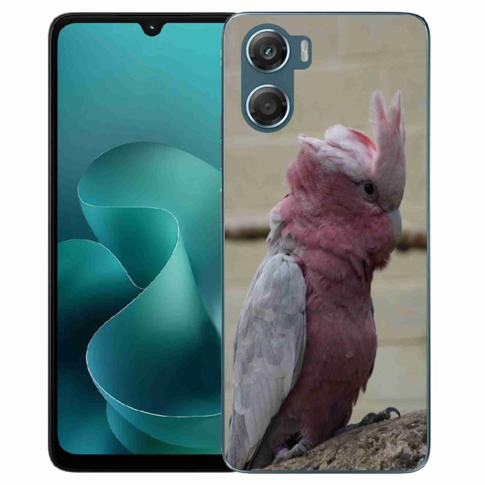 Gelový kryt mmCase na Motorola G06/G06 Power - papoušek kakadu růžový