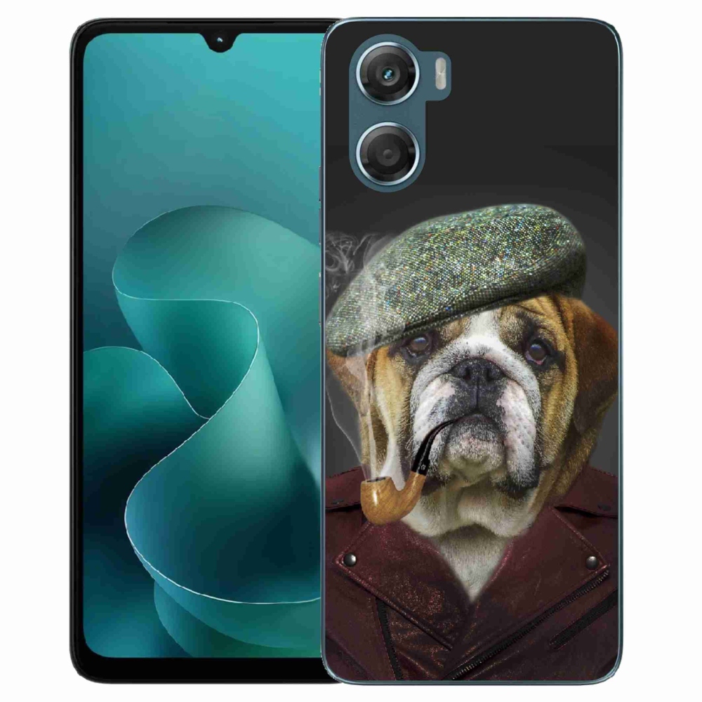 Gelový kryt mmCase na Motorola G06/G06 Power - pes s fajfkou