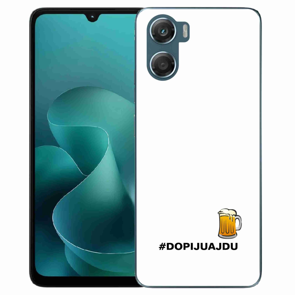Gelový kryt mmCase na Motorola G06/G06 Power - pivní motiv 1 bílé pozadí