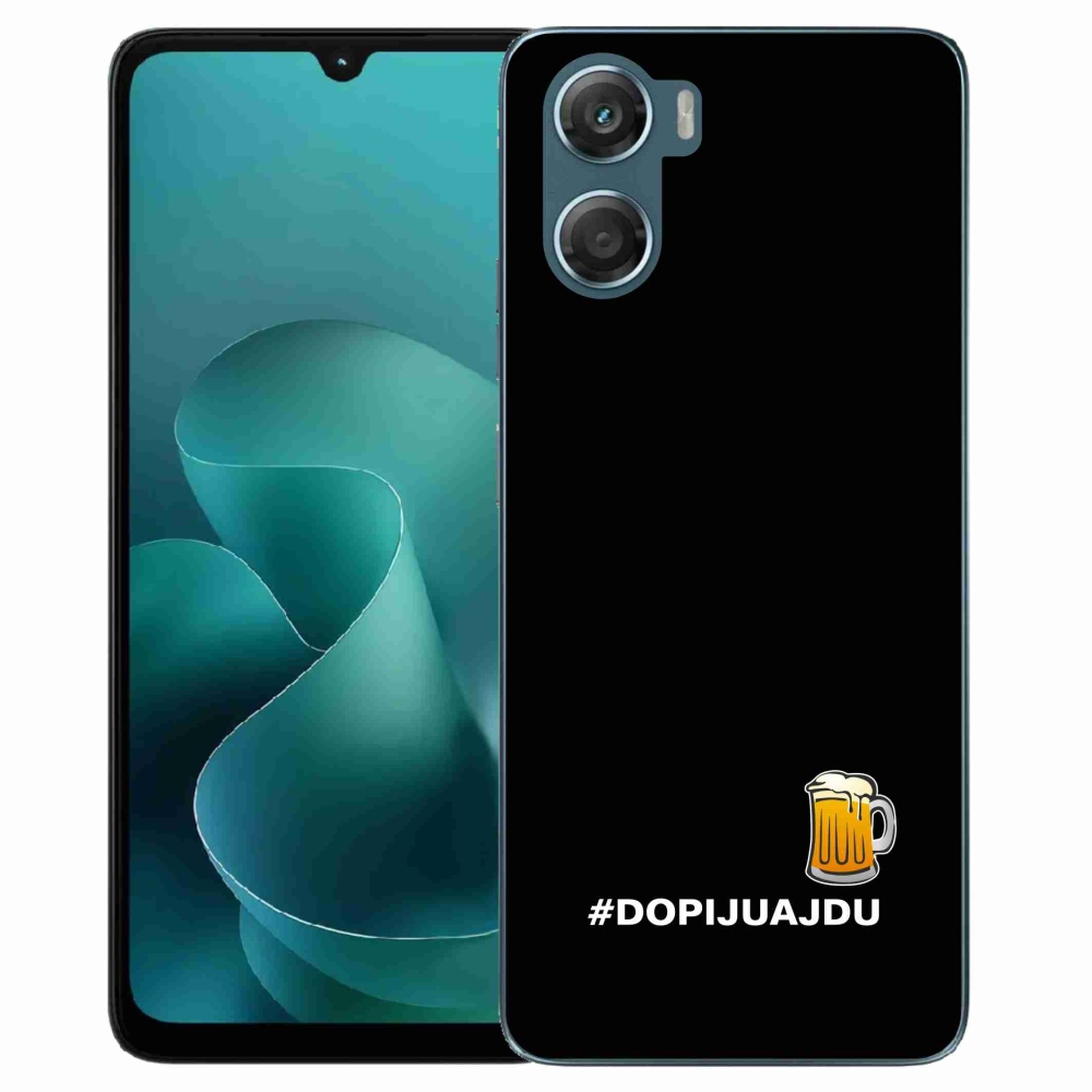Gelový kryt mmCase na Motorola G06/G06 Power - pivní motiv 1 černé pozadí