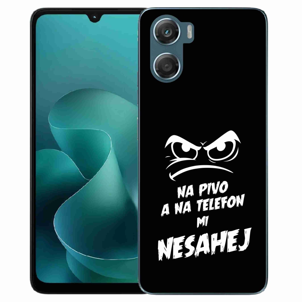 Gelový kryt mmCase na Motorola G06/G06 Power - pivní motiv 2 černé pozadí