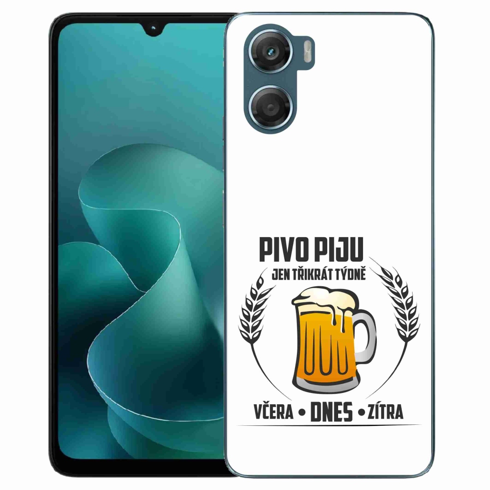 Gelový kryt mmCase na Motorola G06/G06 Power - pivní motiv bílé pozadí