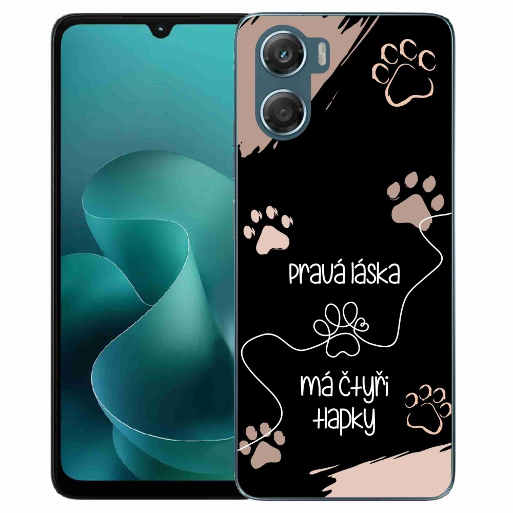 Gelový kryt mmCase na Motorola G06/G06 Power - psí motiv 1 černé pozadí