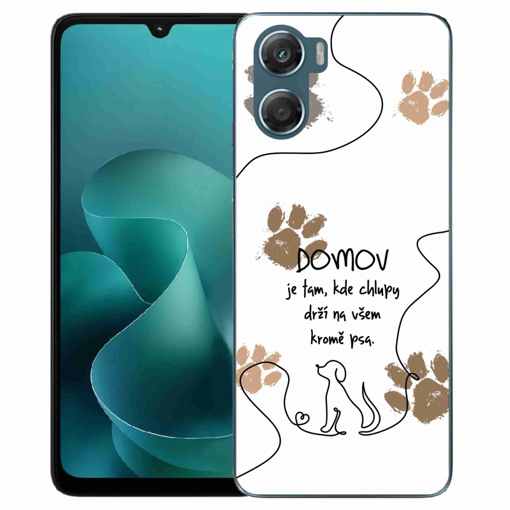 Gelový kryt mmCase na Motorola G06/G06 Power - psí motiv bílé pozadí