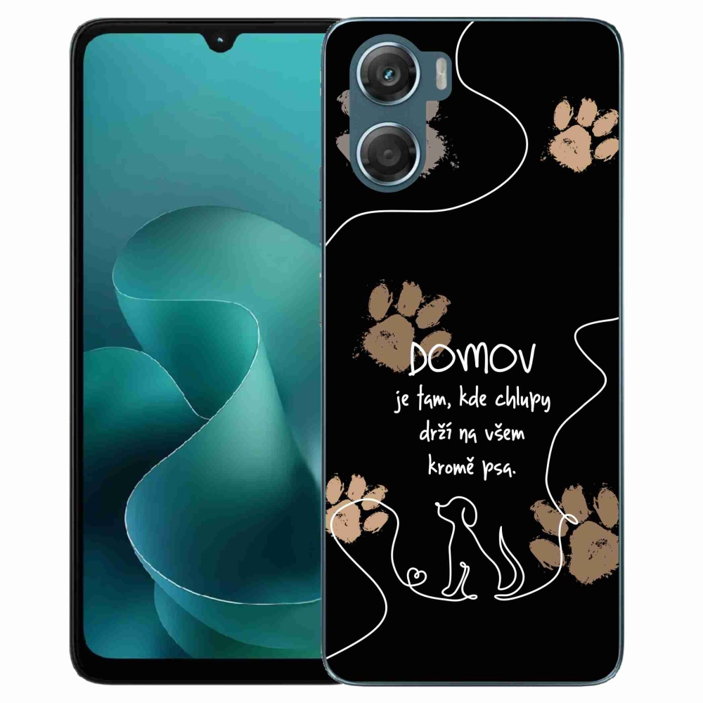 Gelový kryt mmCase na Motorola G06/G06 Power - psí motiv černé pozadí
