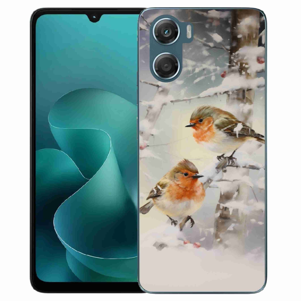 Gelový kryt mmCase na Motorola G06/G06 Power - ptáčci v zimě