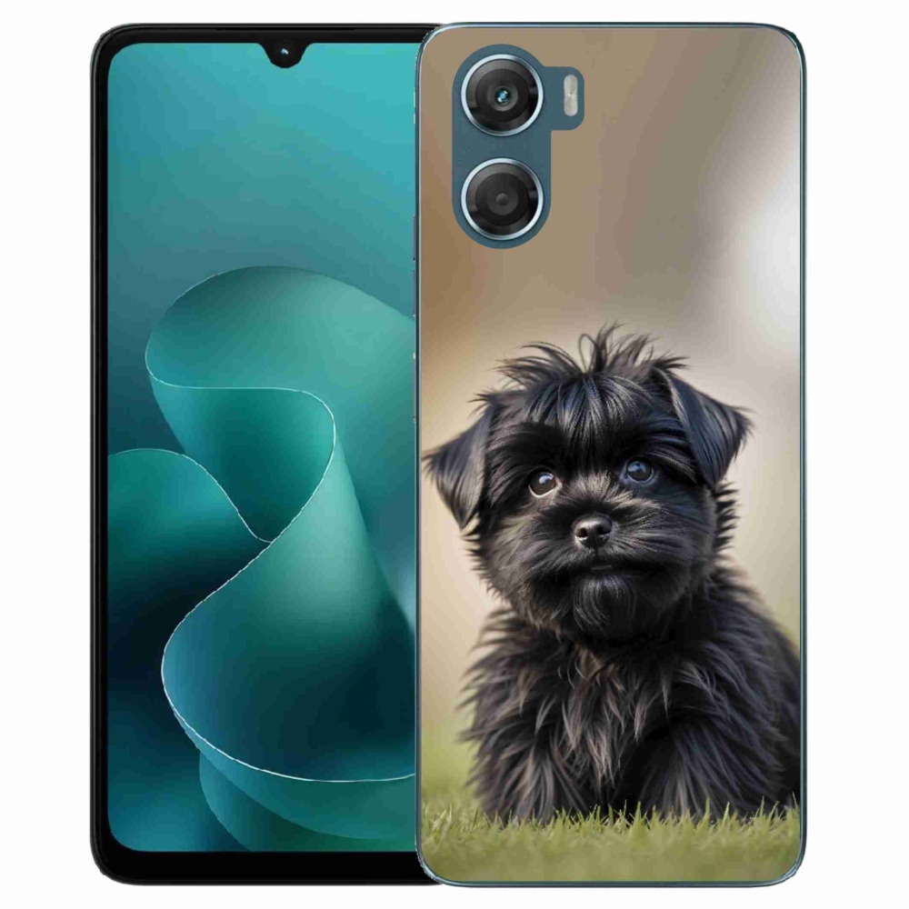 Gelový kryt mmCase na Motorola G06/G06 Power - roztomilý černý pejsek