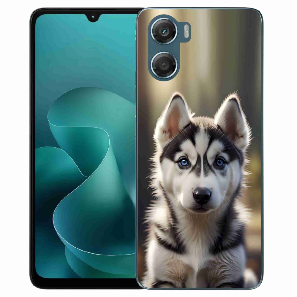 Gelový kryt mmCase na Motorola G06/G06 Power - roztomilý sibiřský husky